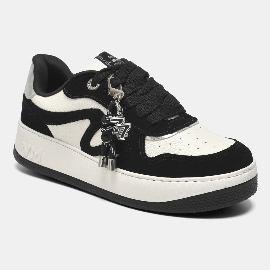 Tênis Via Marte Feminino Cor Branco/Preto Tênis Via Marte Feminino Cor Branco/Preto