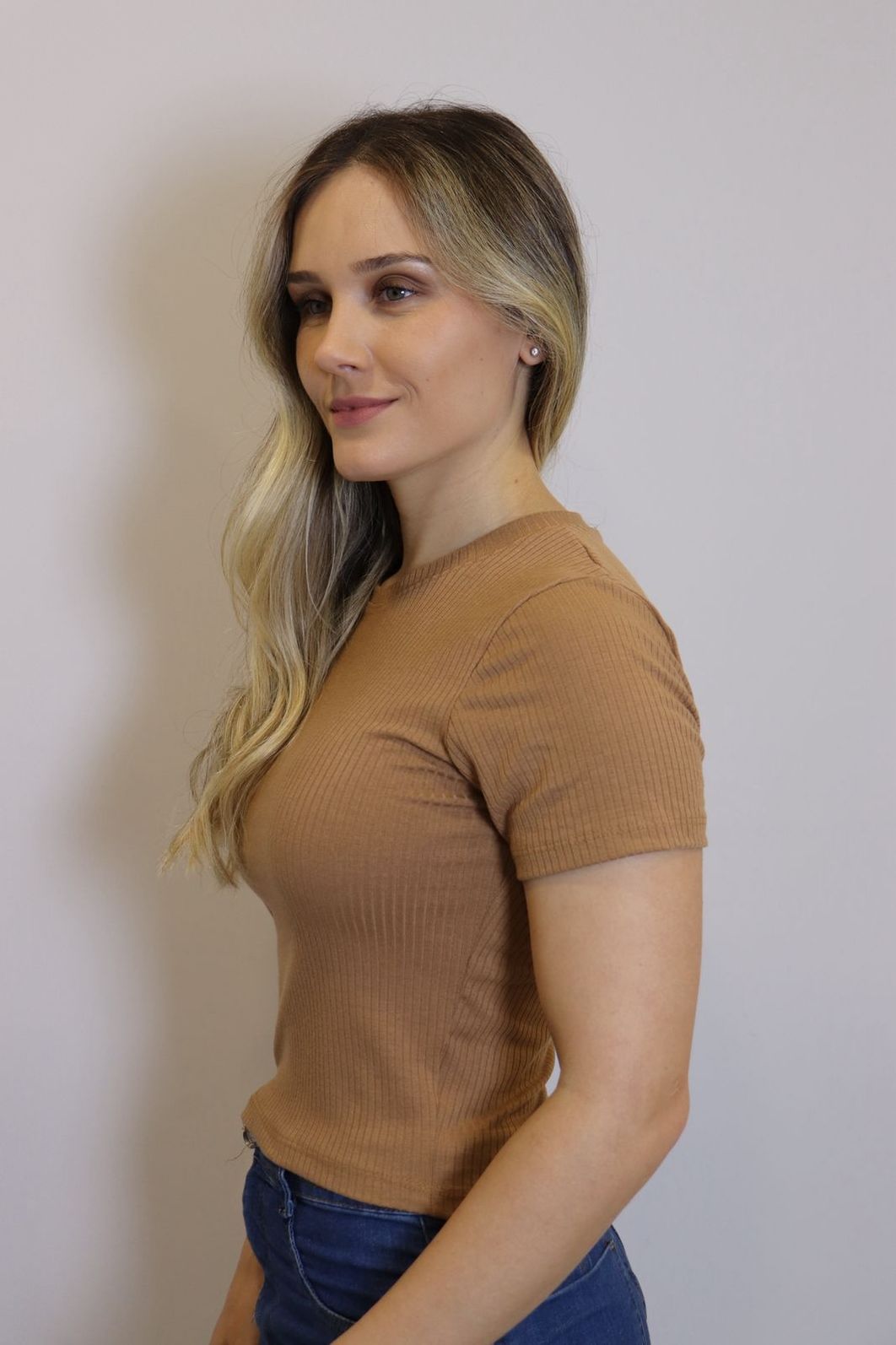 Blusa Cropped Lzt Ribana Feminino Cor Caramelo Blusa Cropped Lzt Ribana Feminino Cor Caramelo