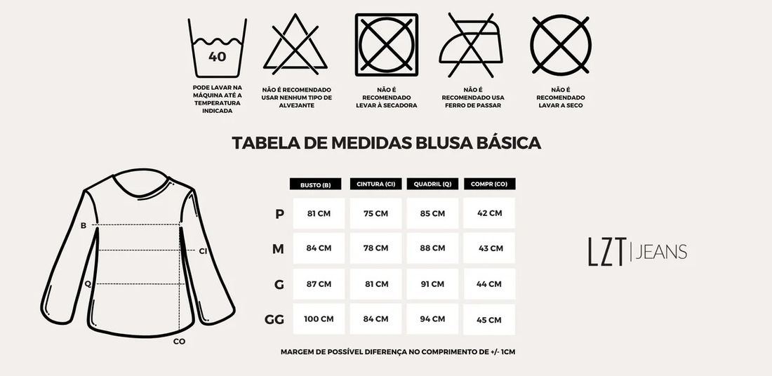 Blusa Lzt Baby Look Viscose Feminino Cor Baunilha Blusa Lzt Baby Look Viscose Feminino Cor Baunilha