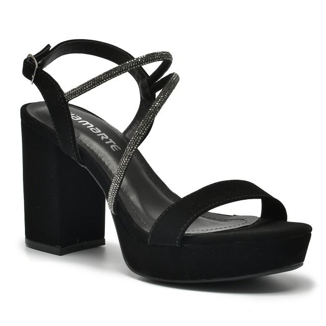 Sandália Via Marte Salto Alto Plataforma Feminino Cor Preto Sandália Via Marte Salto Alto Plataforma Feminino Cor Preto