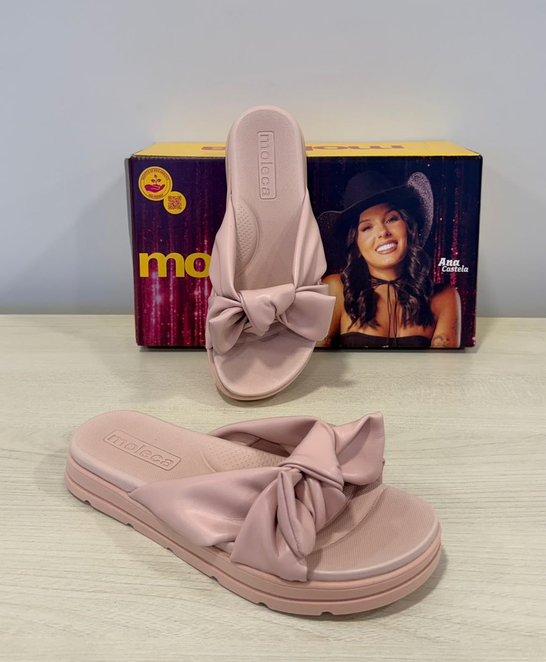 Rasteira Moleca Com Laço Feminino Cor Rosa