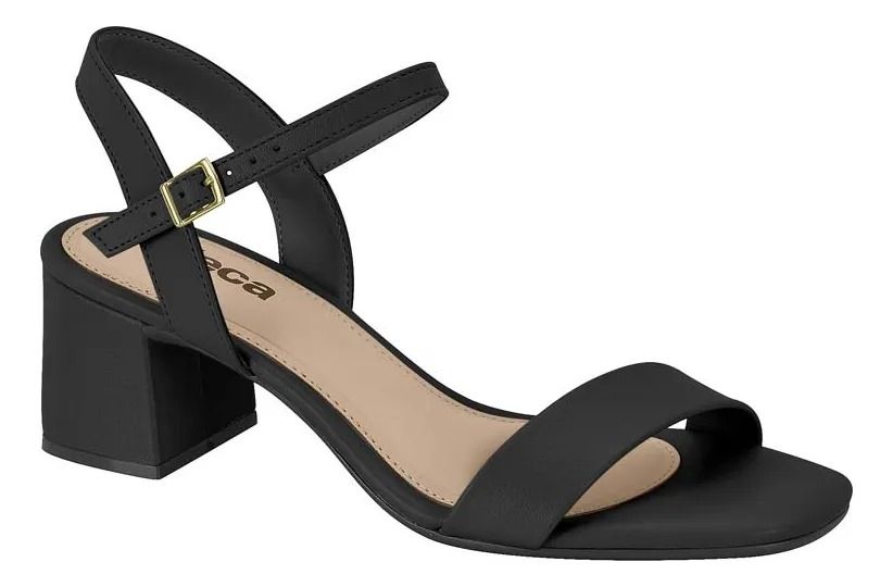 Sandália Moleca Salto Médio Feminino Cor Preto Sandália Moleca Salto Médio Feminino Cor Preto