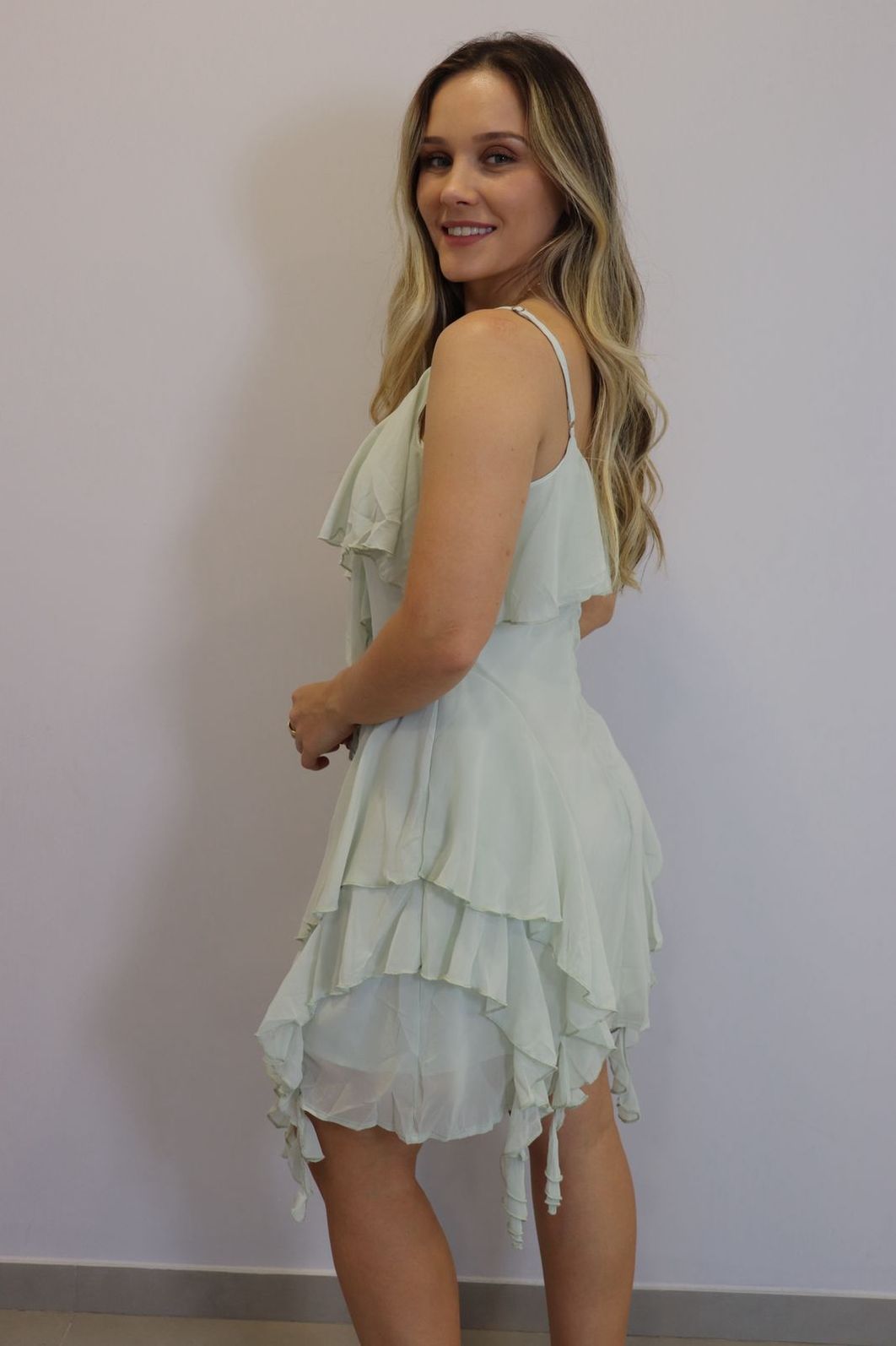 Vestido Curto My Chush Feminino Cor Menta