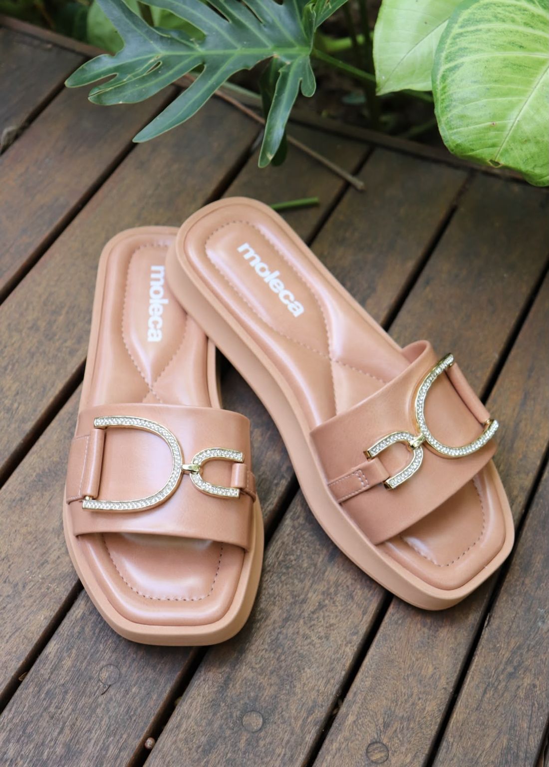 Tamanco Moleca Rasteira Feminino Cor Nude Tamanco Moleca Rasteira Feminino Cor Nude