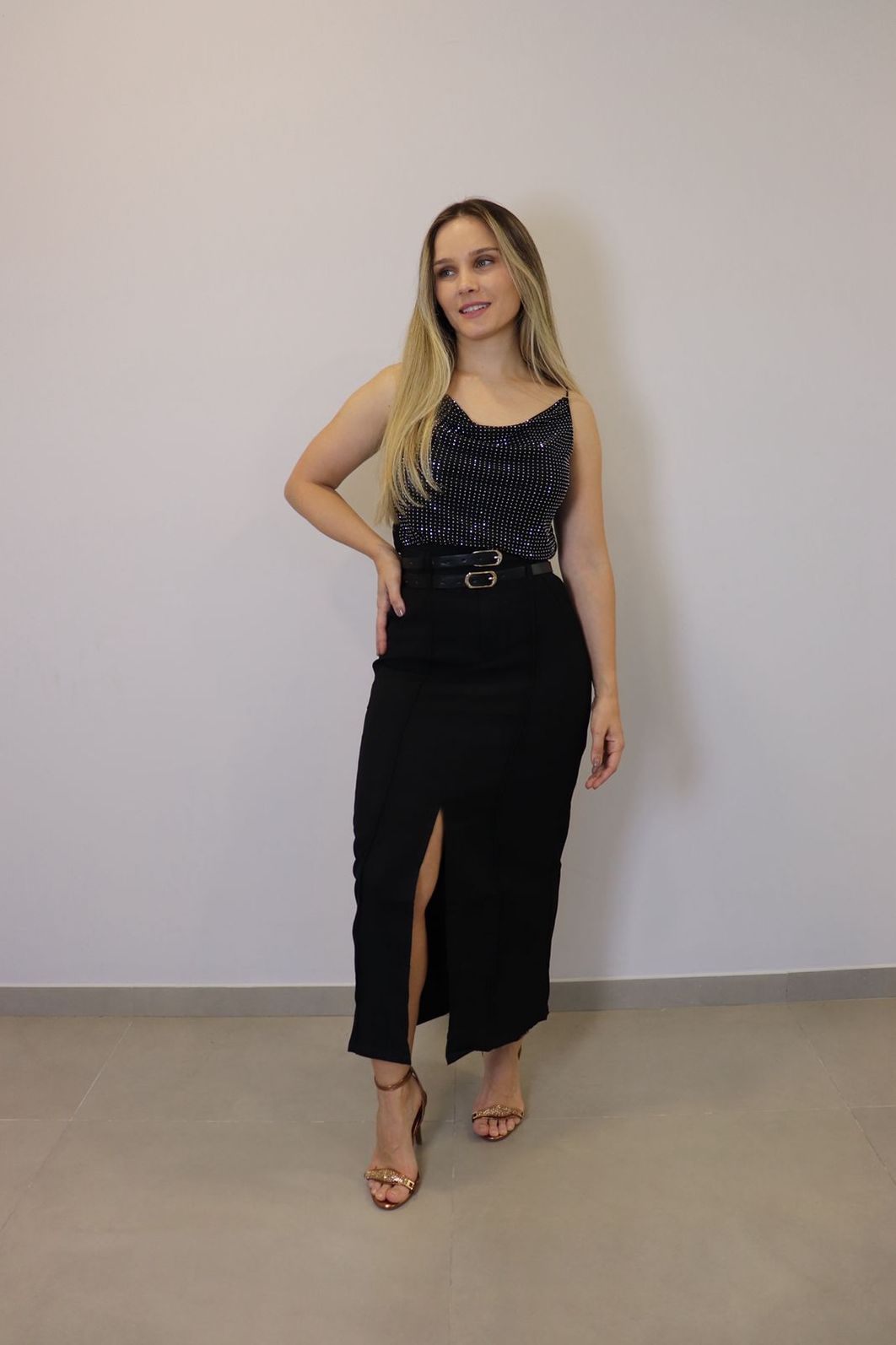 Saia Bellina Feminino Cor Preto