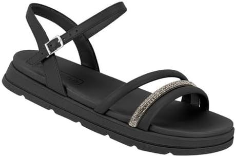 Sandália Moleca Rasteira Feminino Cor Preto