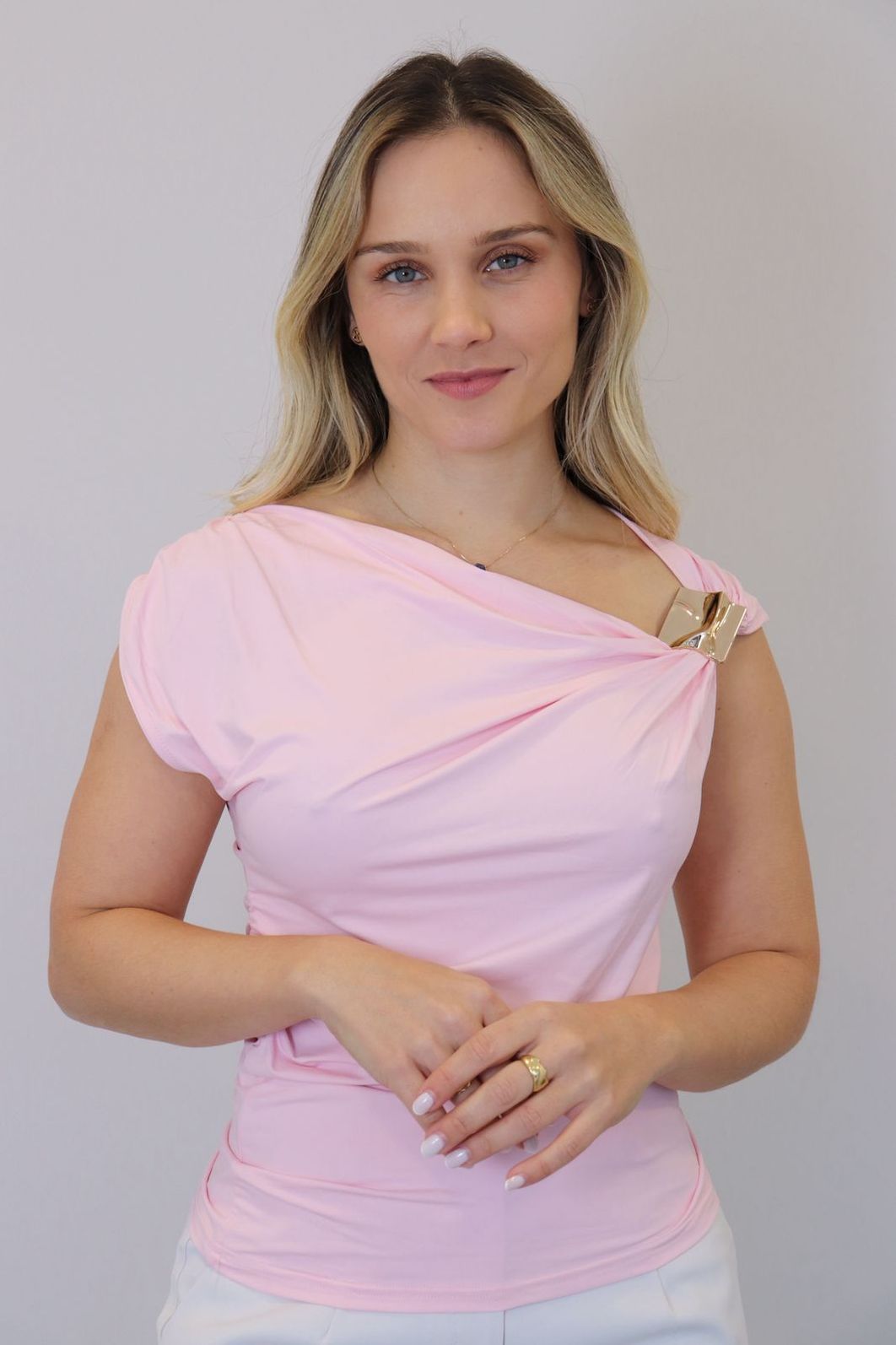 Blusa Bellina Feminina Cor Rosa