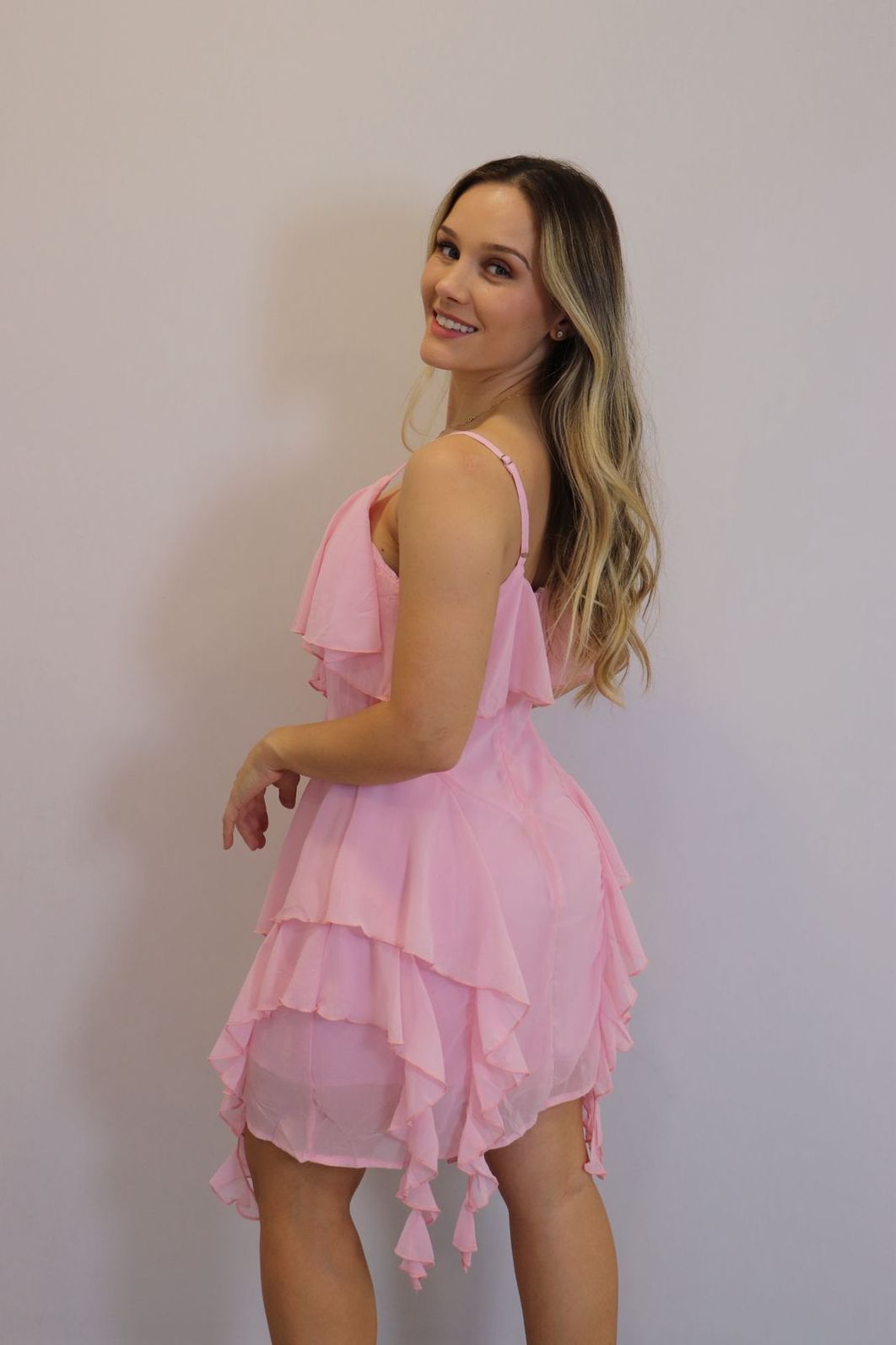 Vestido Curto My Chush Feminino Cor Rosa