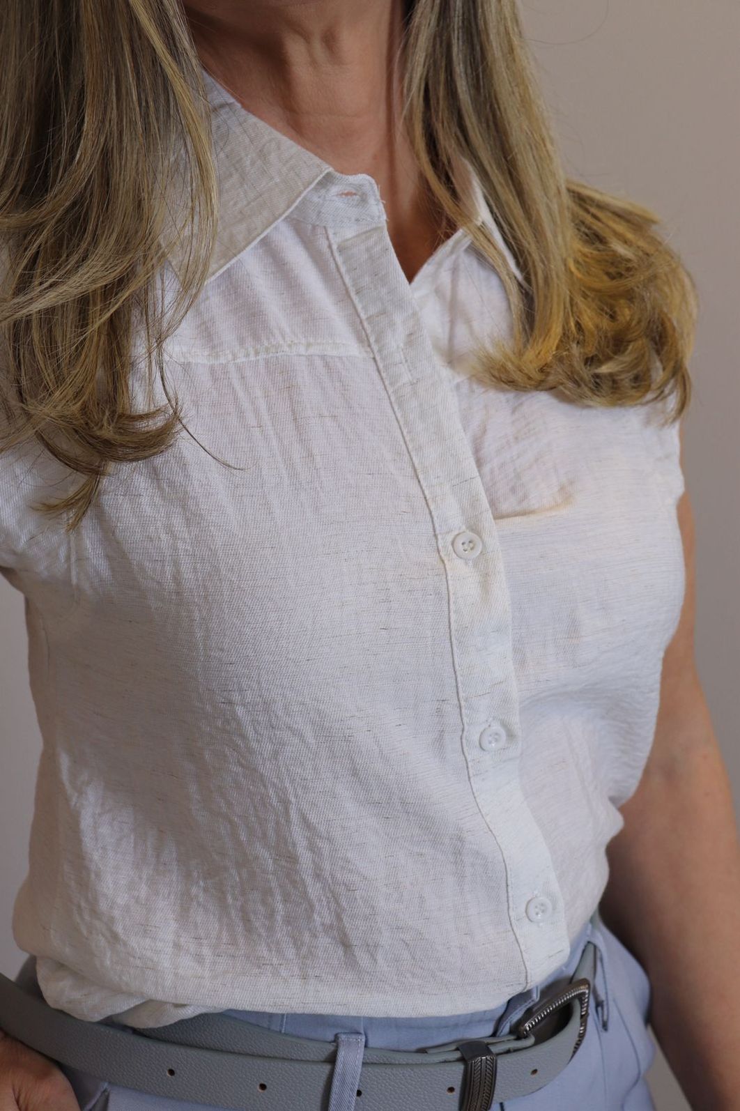 Camisa Maxma Regata Feminina Cor Off White