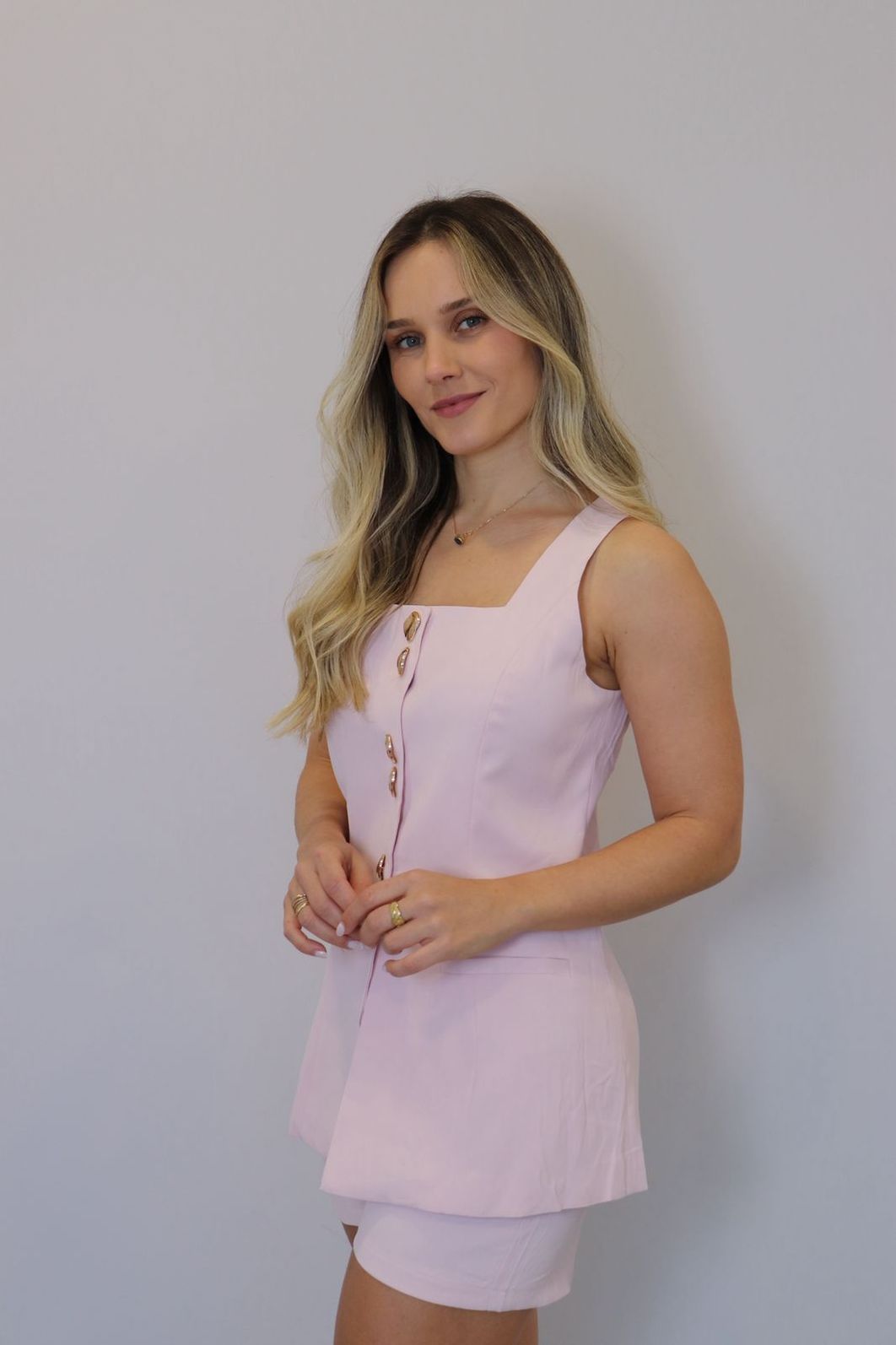 Conjunto Bellina Alfaiataria Feminino Cor Rosa Conjunto Bellina Alfaiataria Feminino Cor Rosa