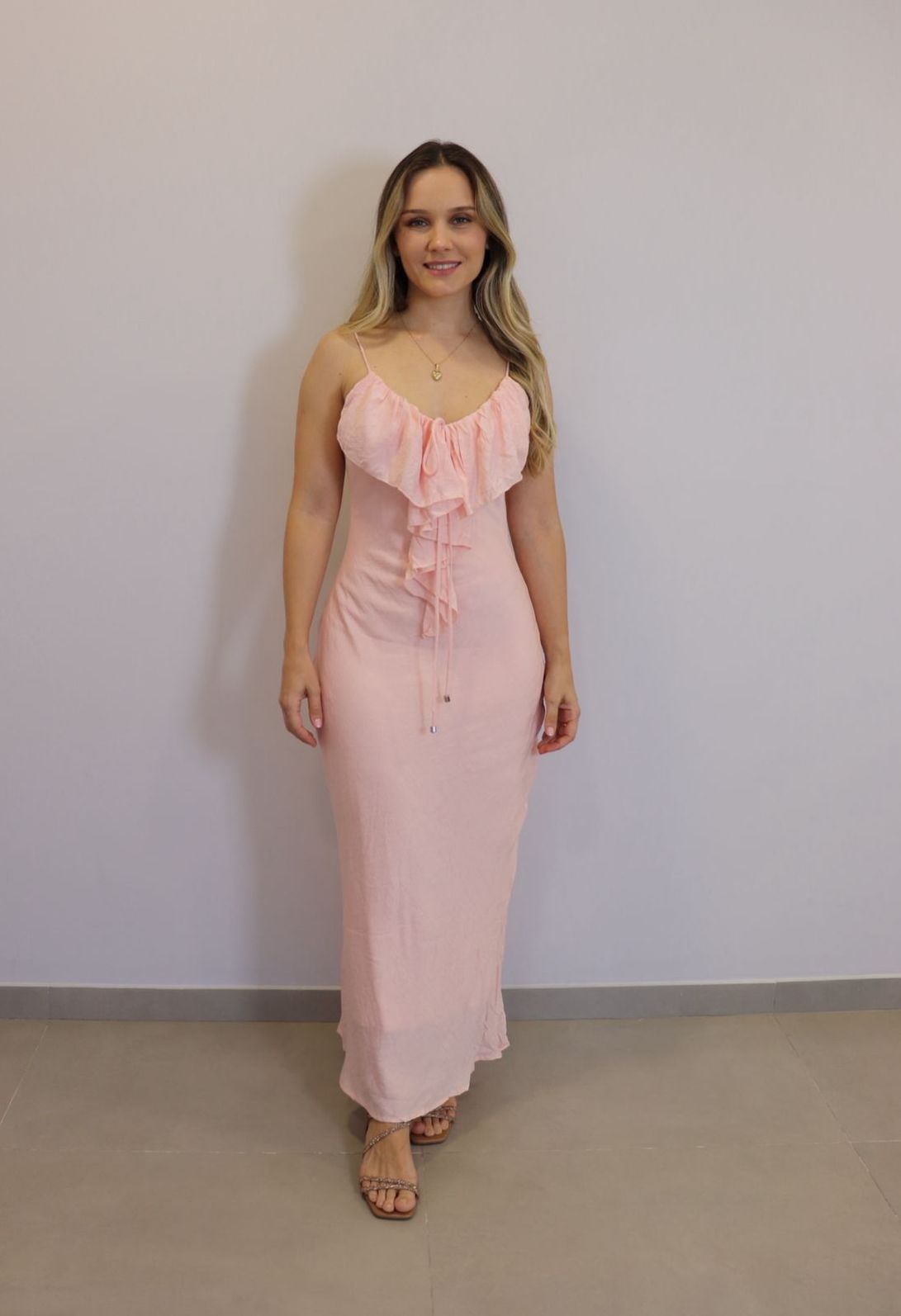 Vestido Longo My Crush Feminino Cor Rosa Vestido Longo My Crush Feminino Cor Rosa