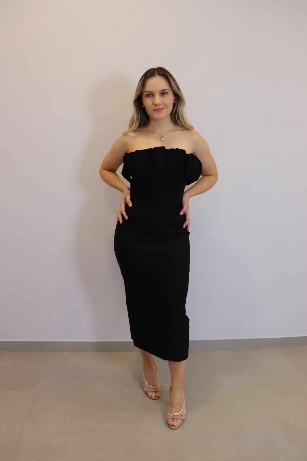 Vestido Midi My Crush Feminino Cor Preto