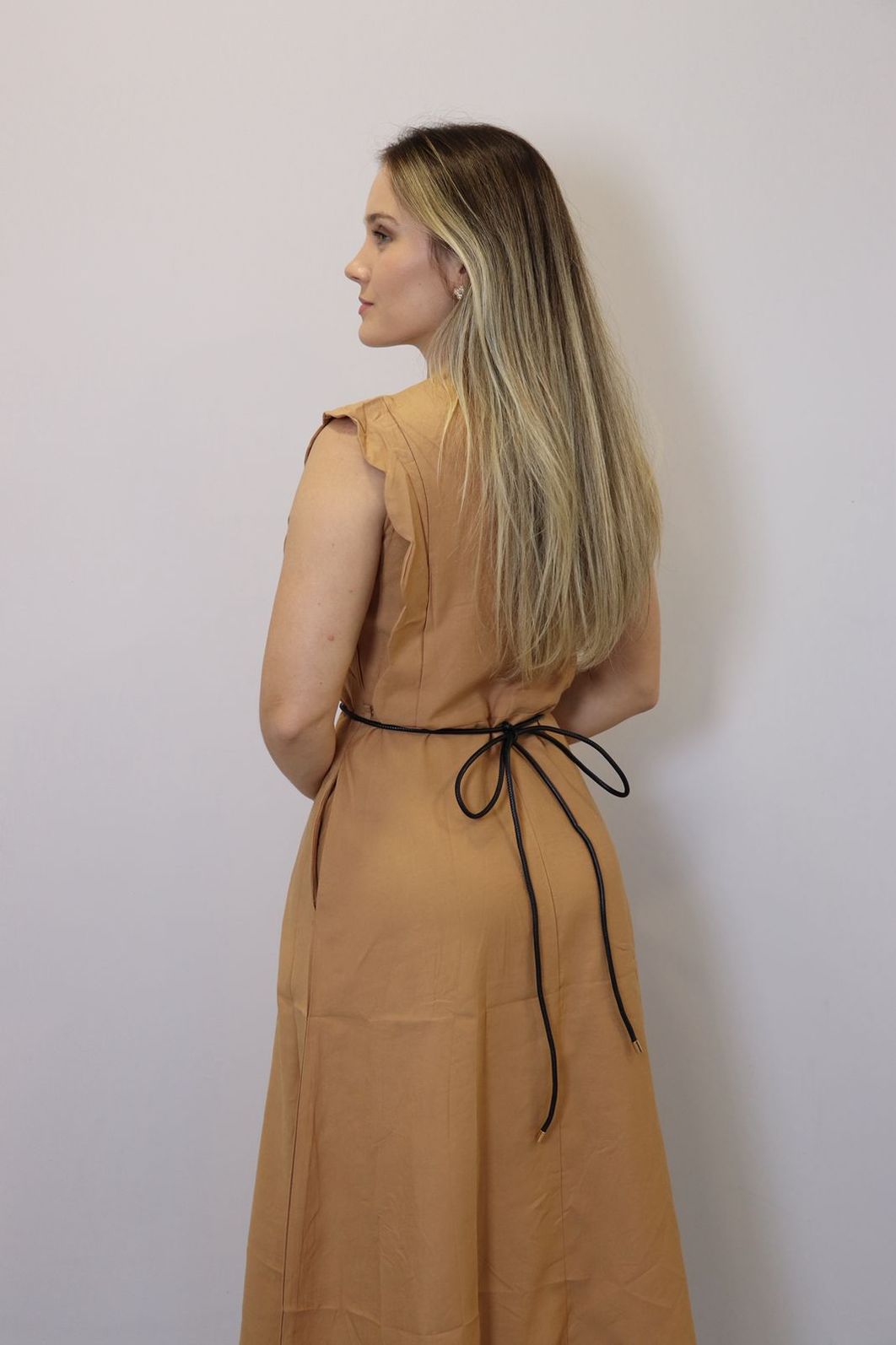 Vestido Bellina Feminino Cor Caqui