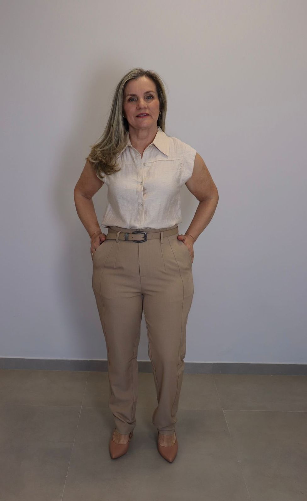 Calça Maxma Alfaiataria Feminino Cor Nude Calça Maxma Alfaiataria Feminino Cor Nude