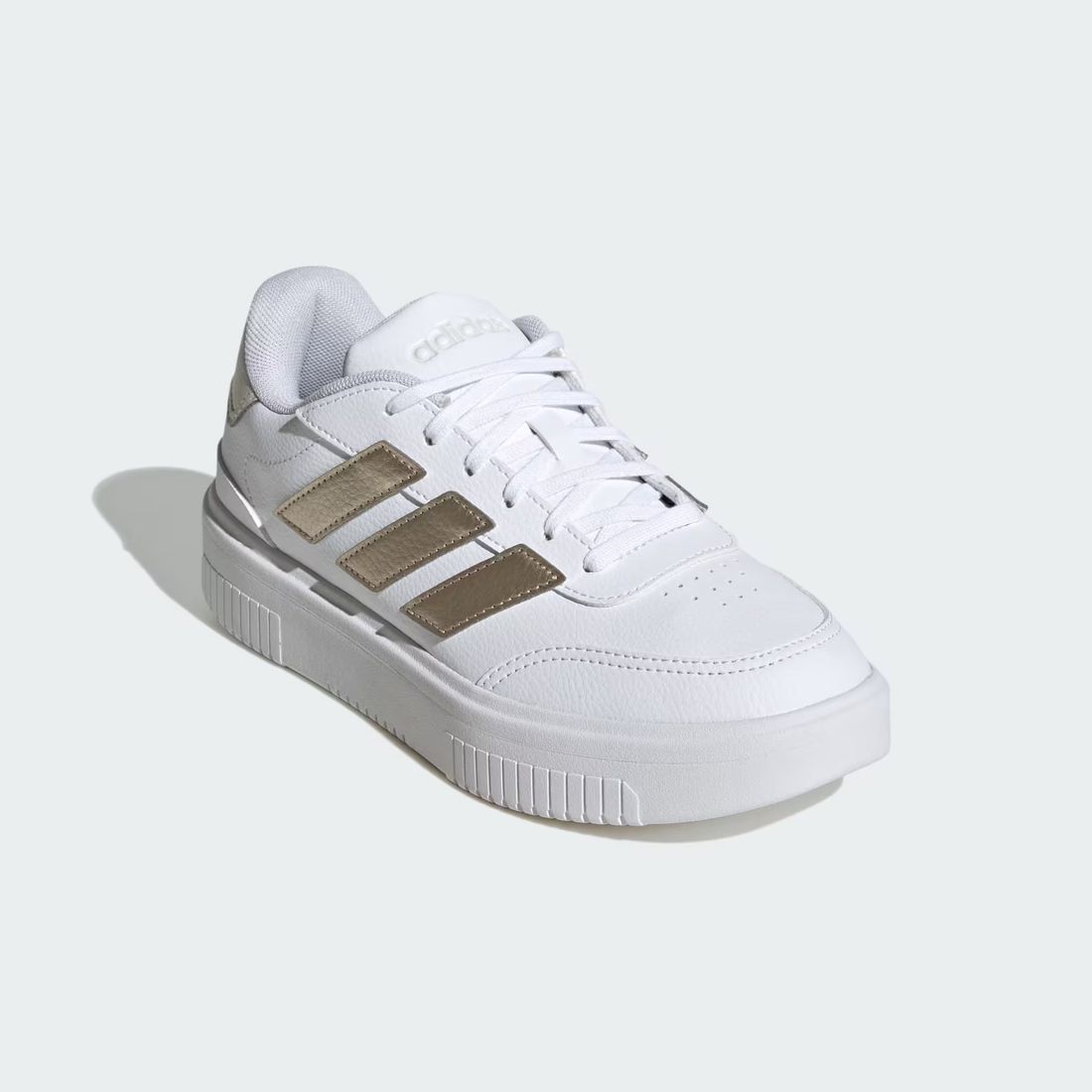 Tênis Adidas Courtblock Feminino Cor Branco/Dourado Tênis Adidas Courtblock Feminino Cor Branco/Dourado