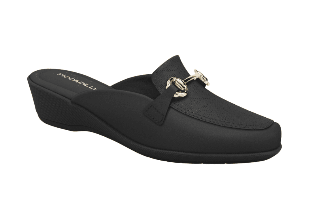 Mule Piccadilly Anabela Feminino Cor Preto Mule Piccadilly Anabela Feminino Cor Preto