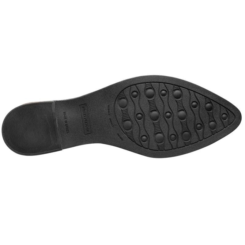 Bota Pegada Cano Baixo Em Couro Feminino Cor Preto Bota Pegada Cano Baixo Em Couro Feminino Cor Preto