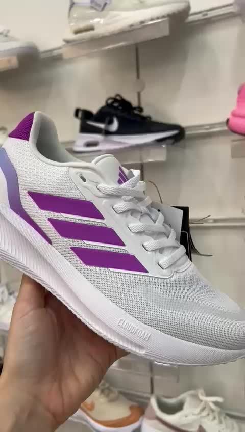 Tênis Adidas RunFalcon Feminino Cor Branco/Fucsia