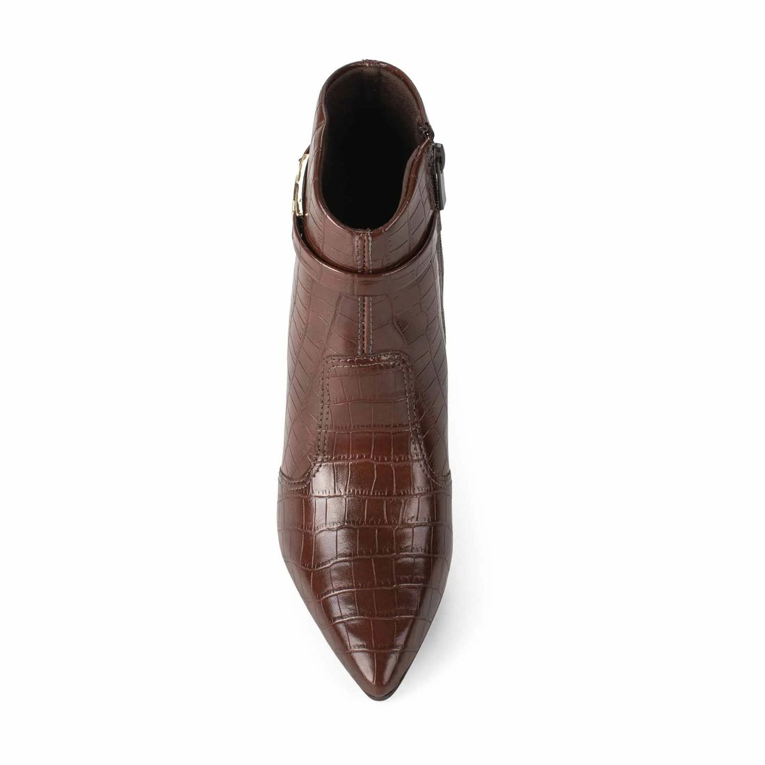 Bota Dakota Cano Curto Salto Médio Feminino Cor Marrom