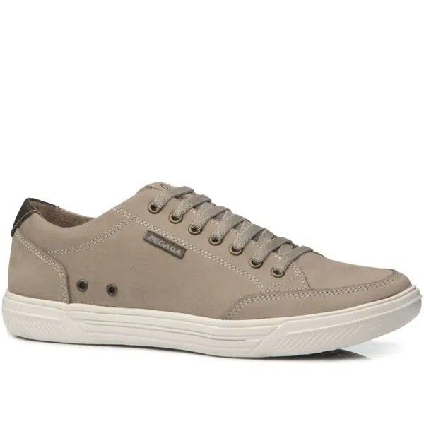 Sapatênis Pegada em Couro Masculino Cor Bege Sapatênis Pegada em Couro Masculino Cor Bege