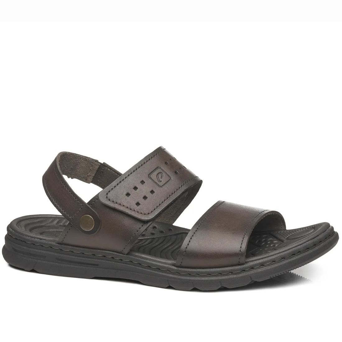 Sandália Pegada Em Couro Masculino Cor Cravo Sandália Pegada Em Couro Masculino Cor Cravo