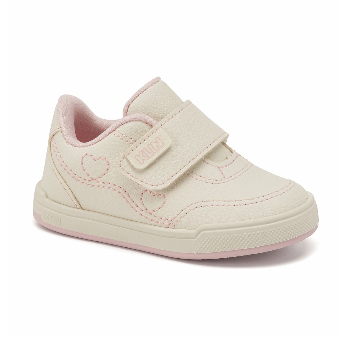 Tênis Klin Baby Sky Infantil Feminino Cor Off White/ Rosa Tênis Klin Baby Sky Infantil Feminino Cor Off White/ Rosa