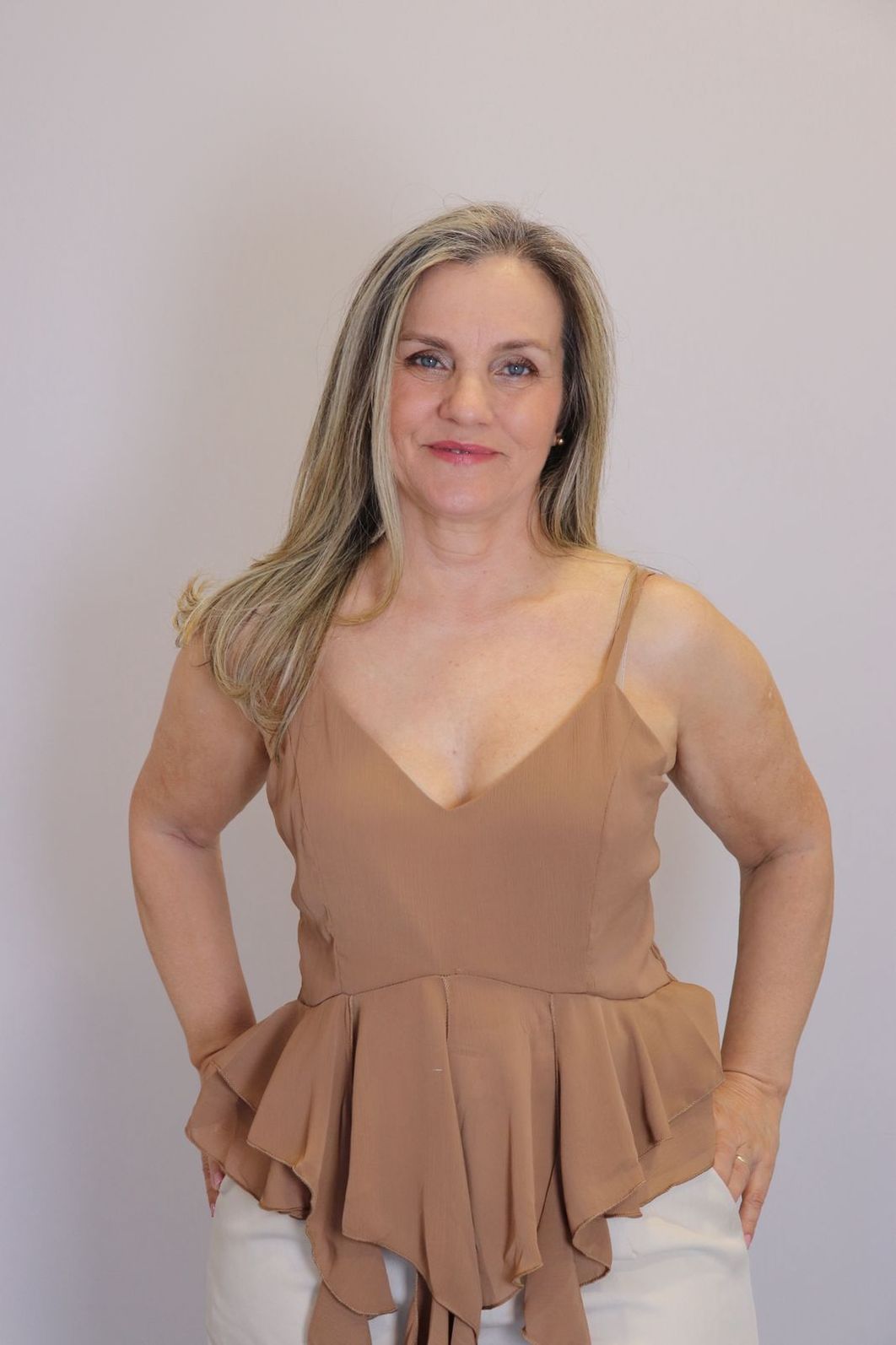 Blusa Maxma Babados Femino Cor Marrom Blusa Maxma Babados Femino Cor Marrom