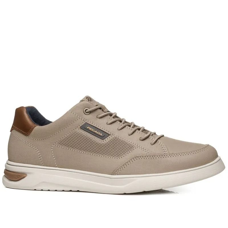 Sapatênis Pegada Em Couro Masculino Cor Areia Sapatênis Pegada Em Couro Masculino Cor Areia