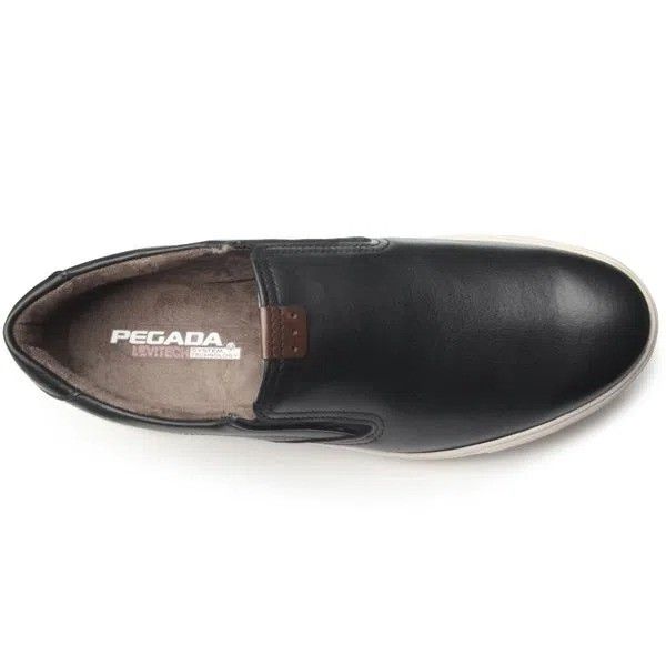 Tênis Slip On Pegada Em Couro Masculino Cor Marrom Preto Tênis Slip On Pegada Em Couro Masculino Cor Marrom Preto
