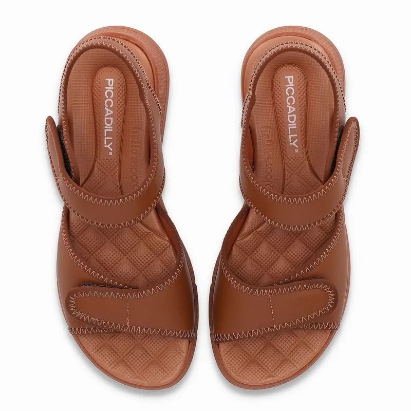 Sandália Piccadilly Papete Esporão Salto Anabela Feminino Cor Ocre Sandália Piccadilly Papete Esporão Salto Anabela Feminino Cor Ocre