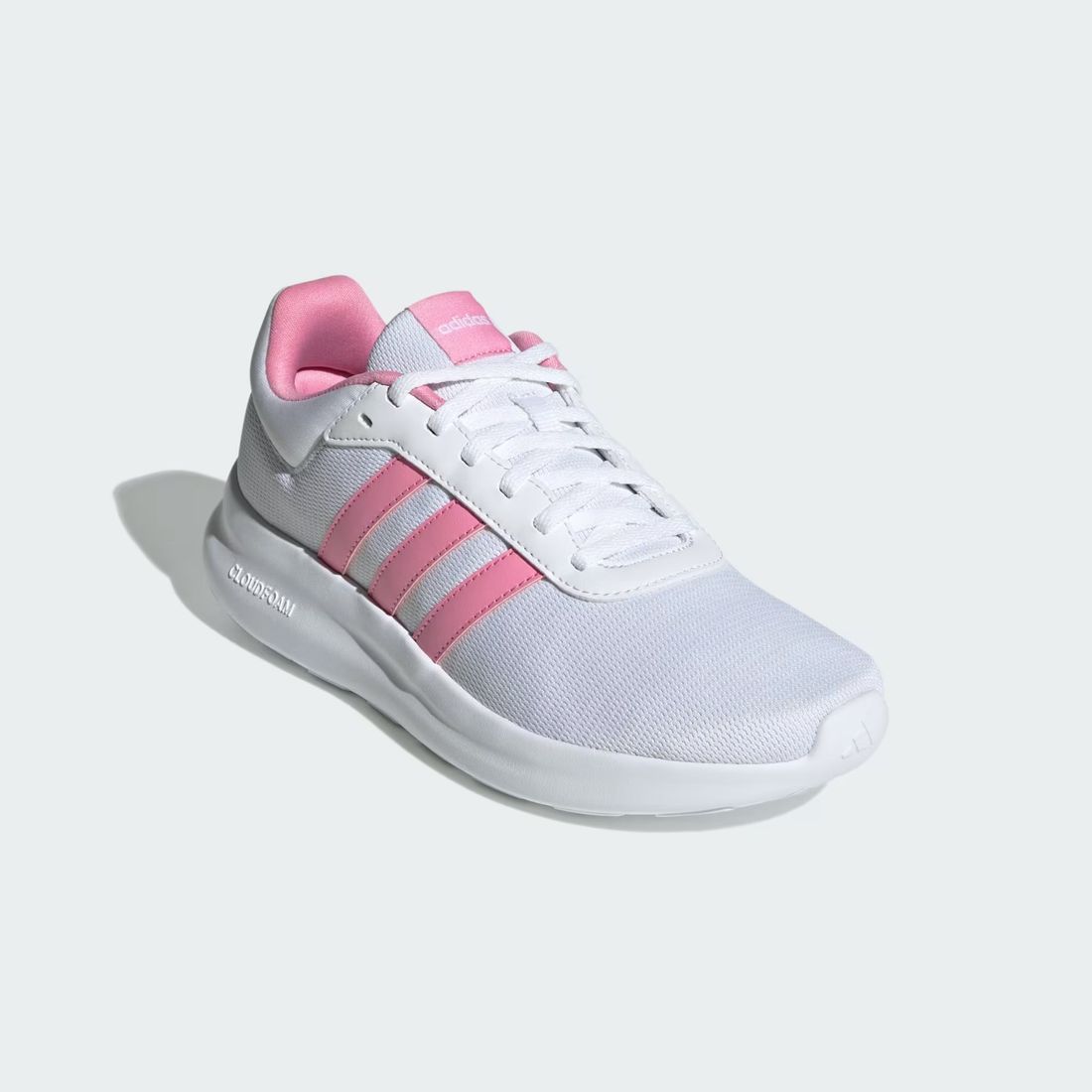 Tênis Adidas Lite Racer 4.0 Feminino Cor Off White/Rosa Tênis Adidas Lite Racer 4.0 Feminino Cor Off White/Rosa