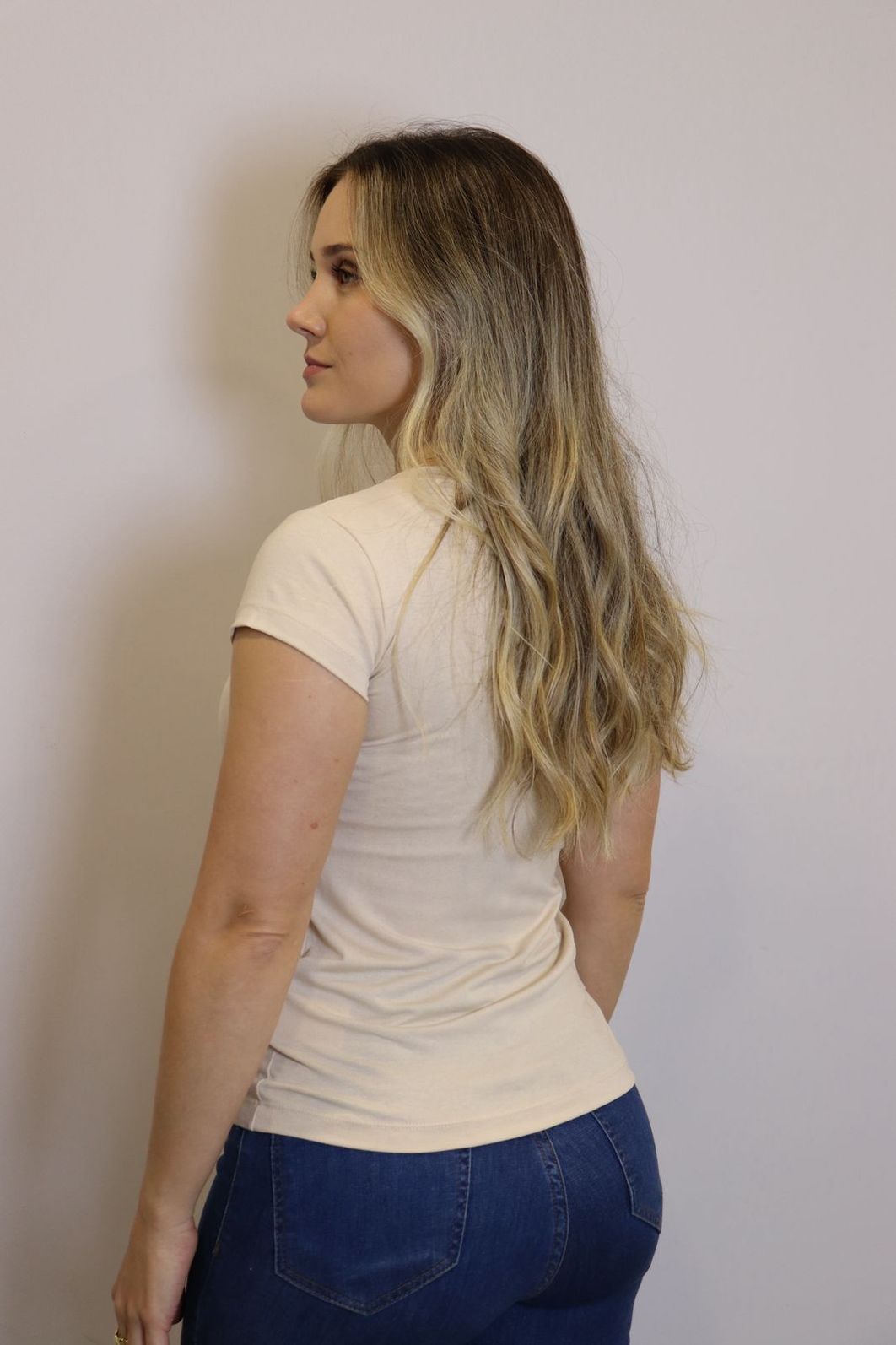 Blusa Lzt Baby Look Viscose Feminino Cor Capuccino Blusa Lzt Baby Look Viscose Feminino Cor Capuccino