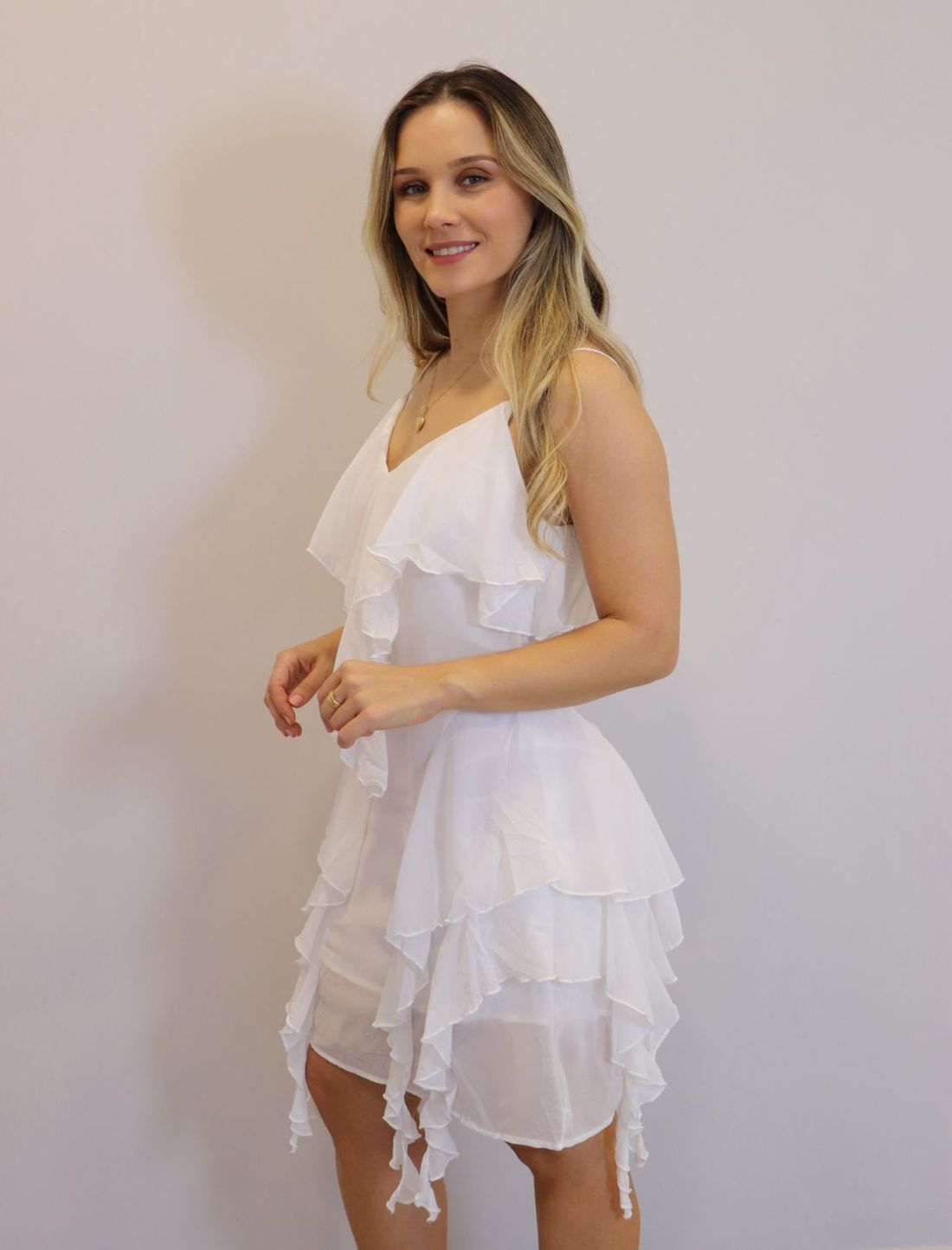 Vestido Curto My Chush Feminino Cor Branco Vestido Curto My Chush Feminino Cor Branco