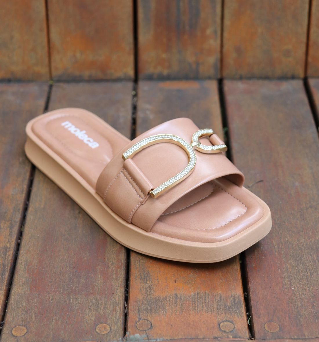 Tamanco Moleca Rasteira Feminino Cor Nude Tamanco Moleca Rasteira Feminino Cor Nude