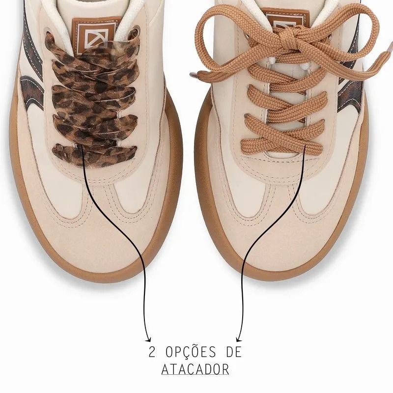 Tênis Piccadilly Feminino Cor Off White/Dourado Brulee