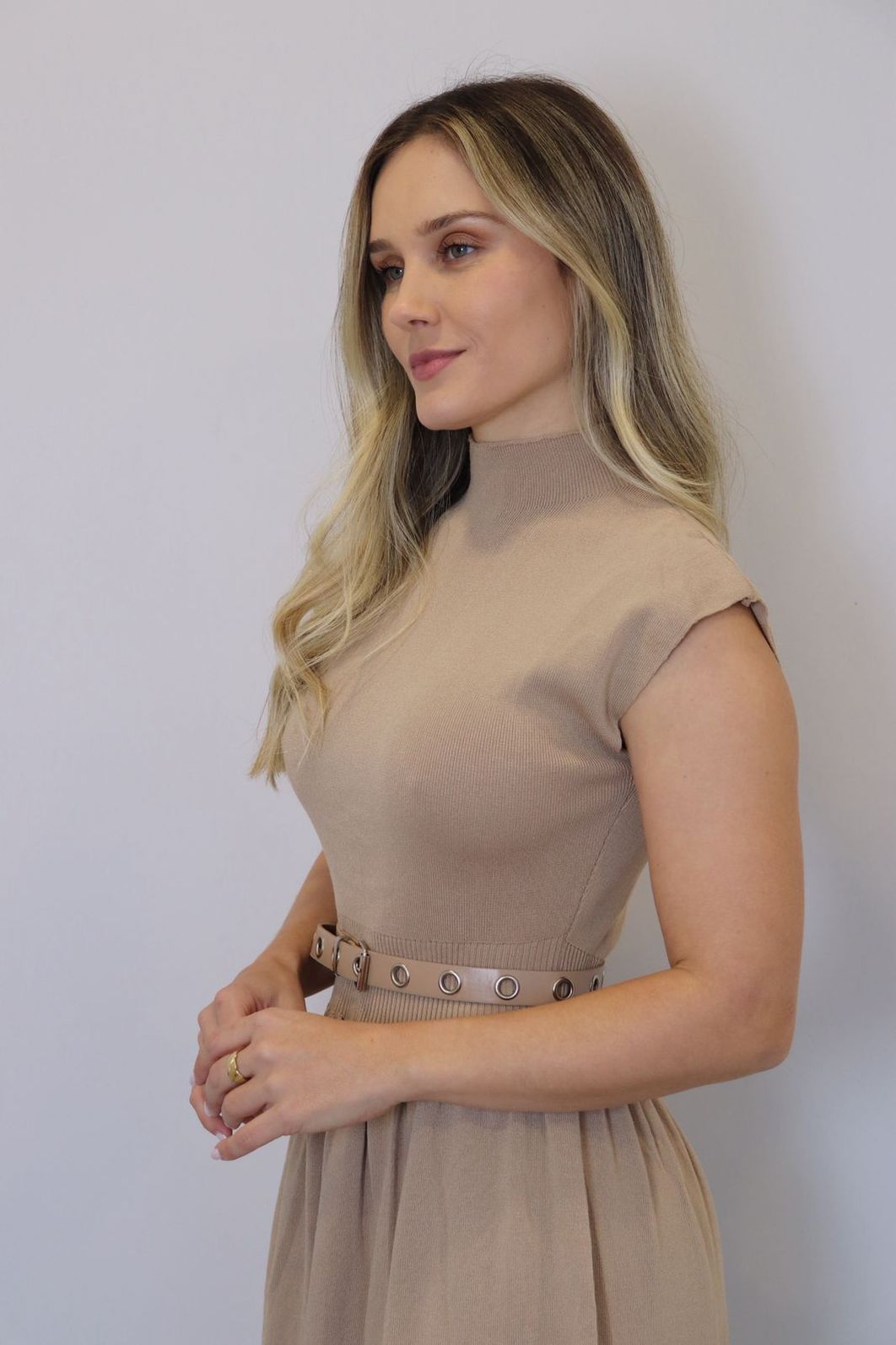 Vestido Bellina Evâse Modal Feminino Cor Nude Vestido Bellina Evâse Modal Feminino Cor Nude