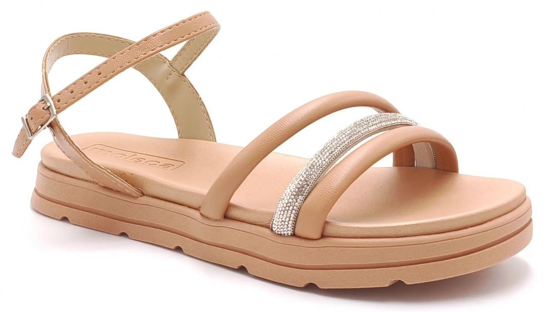 Sandália Moleca Rasteira Feminino Cor Nude