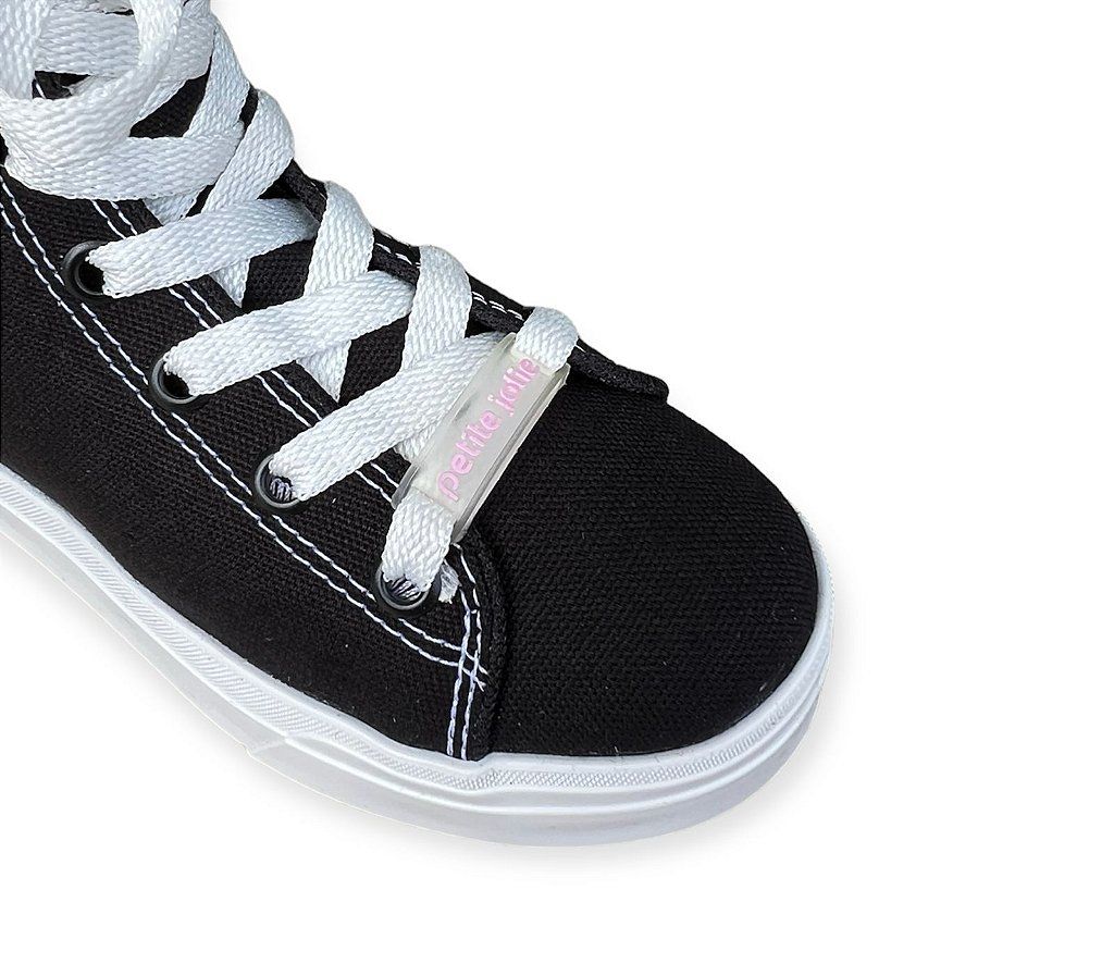 Tênis Petite Jolie Cano Alto Infantil Feminino Cor Preto Tênis Petite Jolie Cano Alto Infantil Feminino Cor Preto