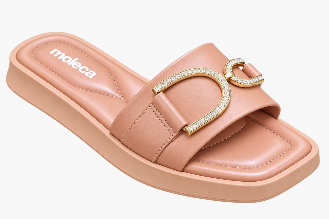 Tamanco Moleca Rasteira Feminino Cor Nude Tamanco Moleca Rasteira Feminino Cor Nude