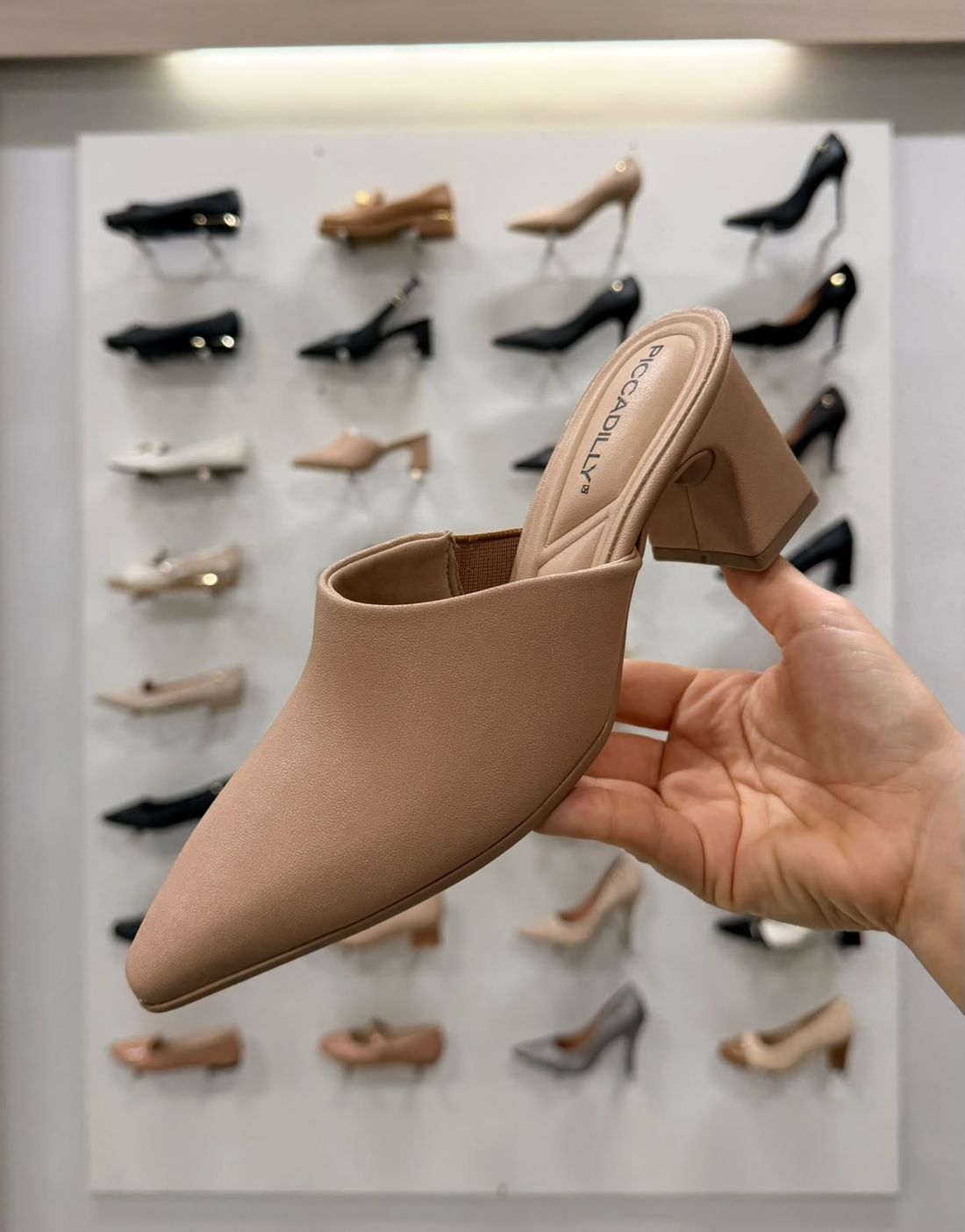Mule Piccadilly Salto Alto Feminino Cor Capuccino Mule Piccadilly Salto Alto Feminino Cor Capuccino