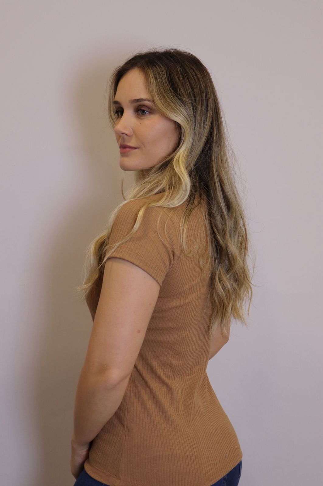 Blusa Lzt Ribana Gola V Feminina Cor Caramelo Blusa Lzt Ribana Gola V Feminina Cor Caramelo