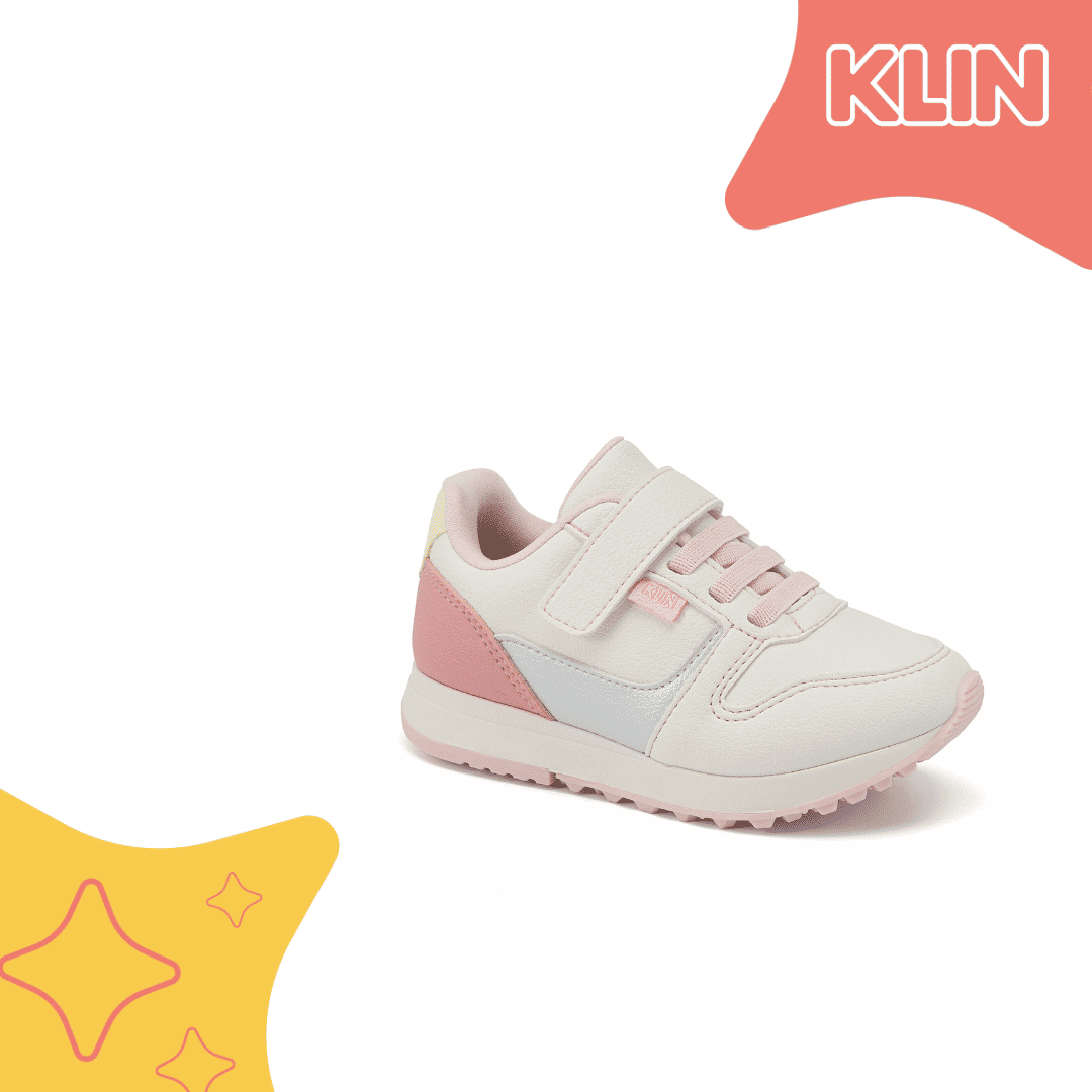 Tênis Klin Walk Mini Infantil Feminino Cor Branco