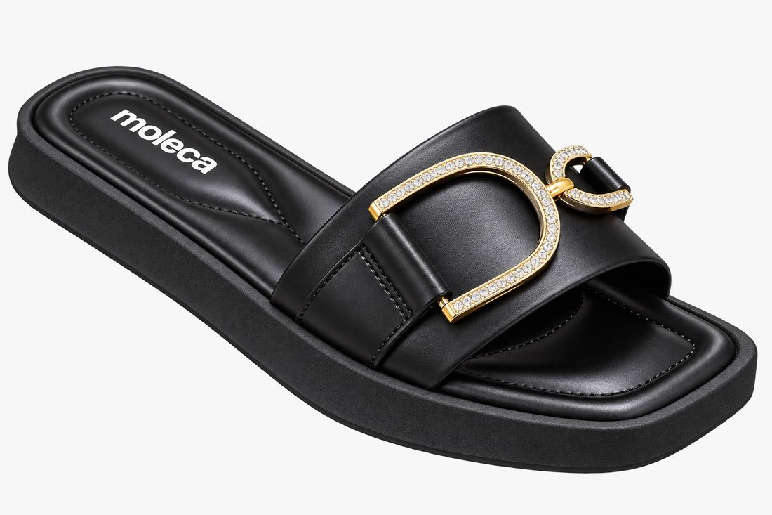 Tamanco Moleca Rasteira Feminino Cor Preto Tamanco Moleca Rasteira Feminino Cor Preto