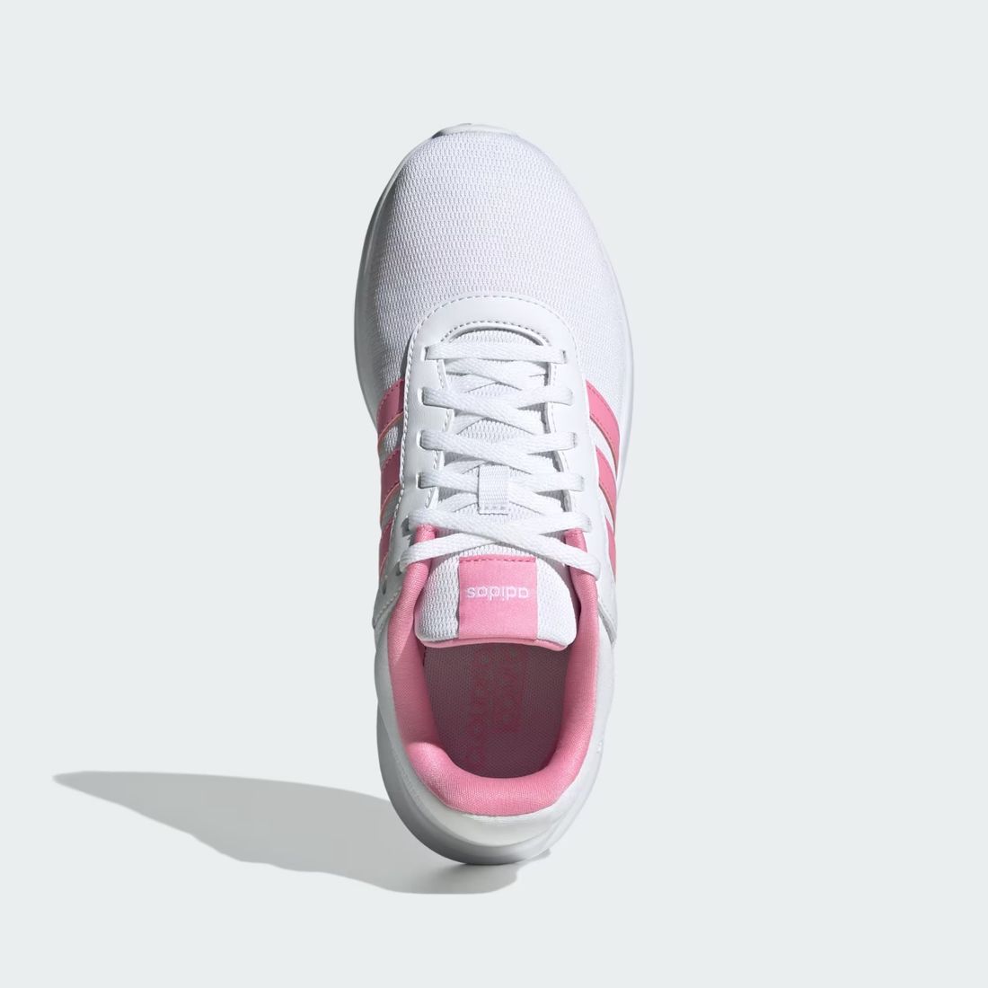 Tênis Adidas Lite Racer 4.0 Feminino Cor Off White/Rosa Tênis Adidas Lite Racer 4.0 Feminino Cor Off White/Rosa