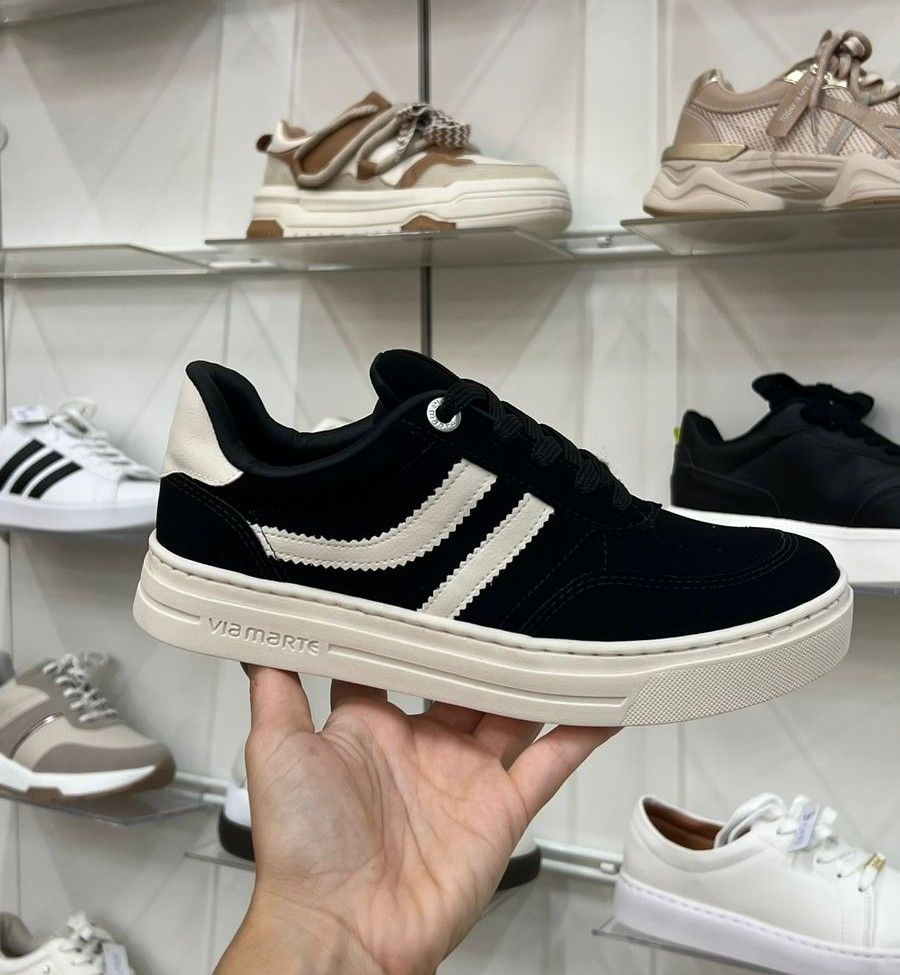 Tênis Via Marte Casual Nobuck Feminino Cor Preto