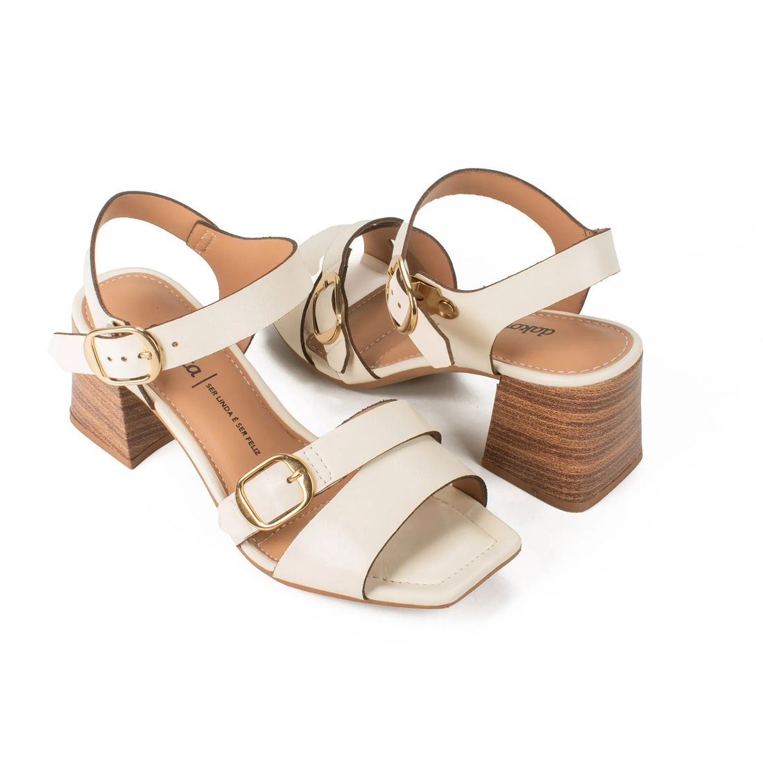 Sandália Dakota Salto Bloco Feminino Cor Bege