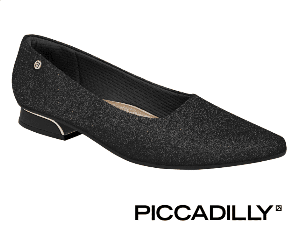 Sapatilha Piccadilly Glitter Femimino Cor Preto Sapatilha Piccadilly Glitter Femimino Cor Preto