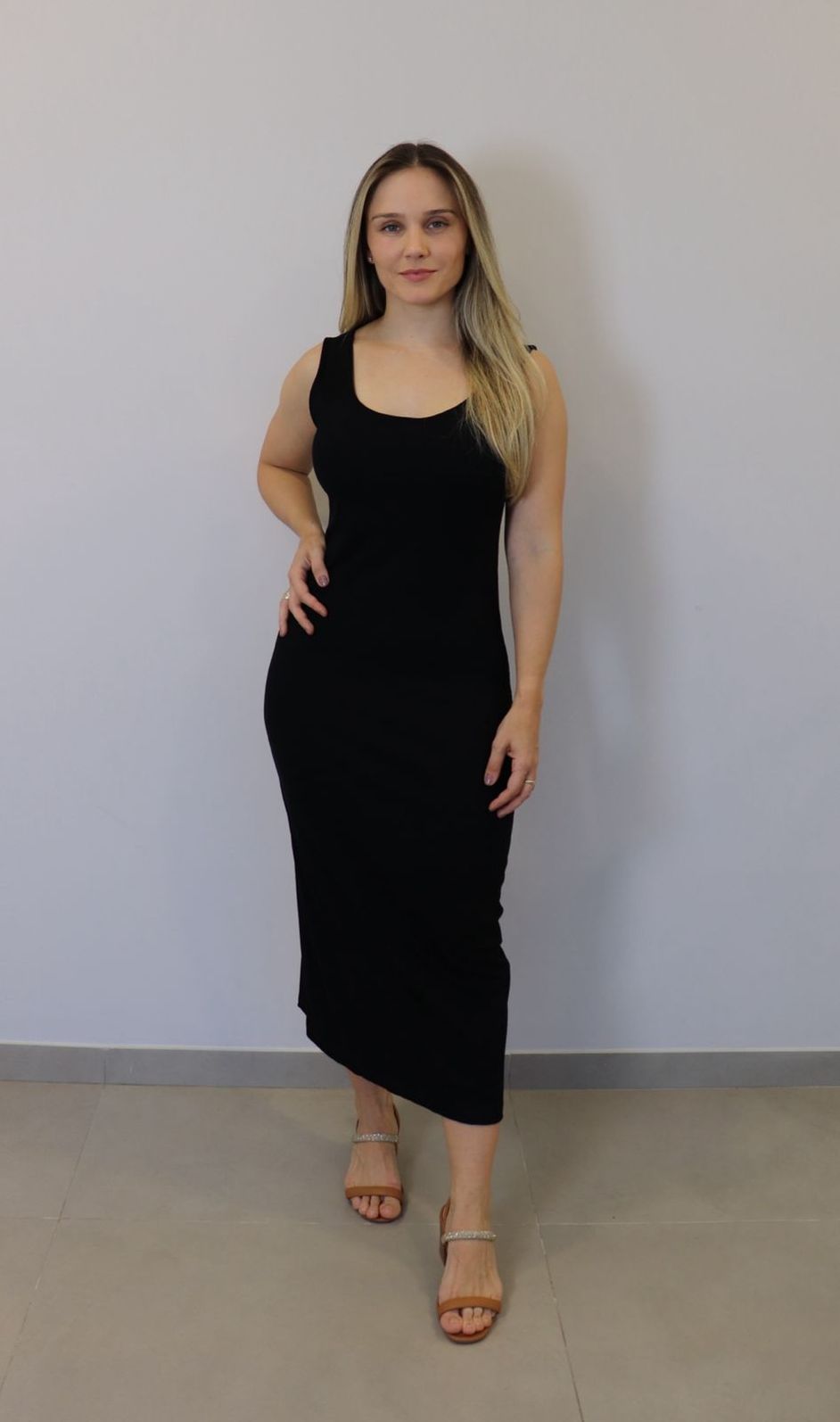 Vestido Midi Lzt Ribana Feminino Cor Preto Vestido Midi Lzt Ribana Feminino Cor Preto