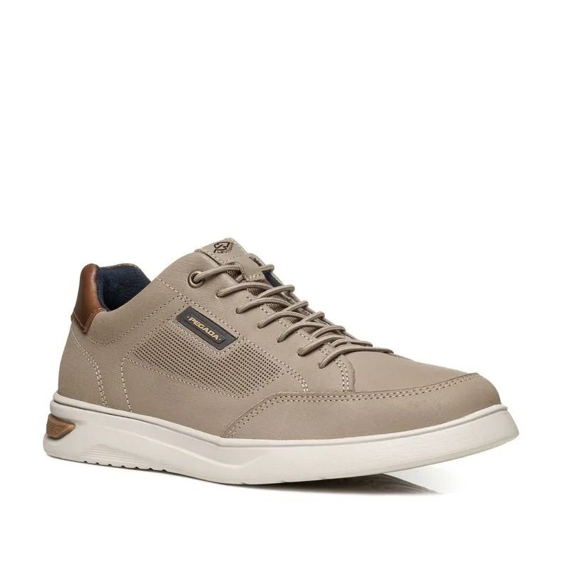 Sapatênis Pegada Em Couro Masculino Cor Areia Sapatênis Pegada Em Couro Masculino Cor Areia