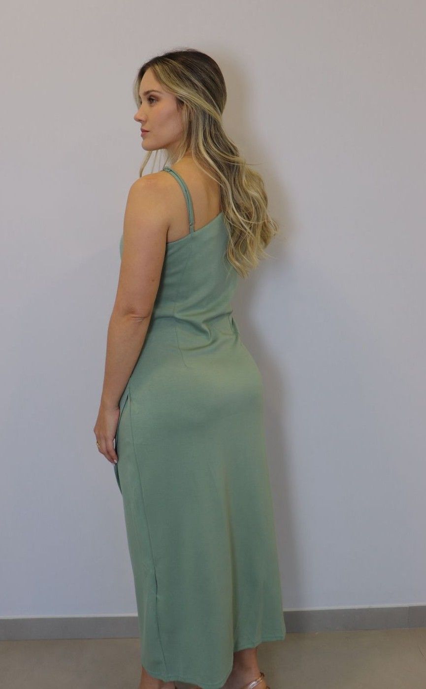 Vestido Bellina Midi Feminino Cor Verde Vestido Bellina Midi Feminino Cor Verde